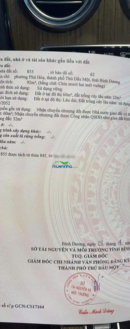 Giá bao rẻ nhất khu vự 2tỷ 690tr vị trí lòng trung tâm thủ dầu một phú hòa đường nhựa 5m thông ql13
