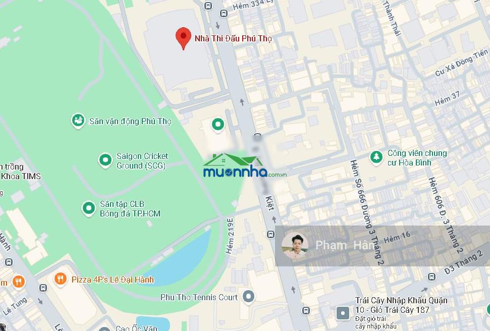 Bán nhà dt 5x15m kết cấu 3 lầu đường lý thường kiệt quận 10