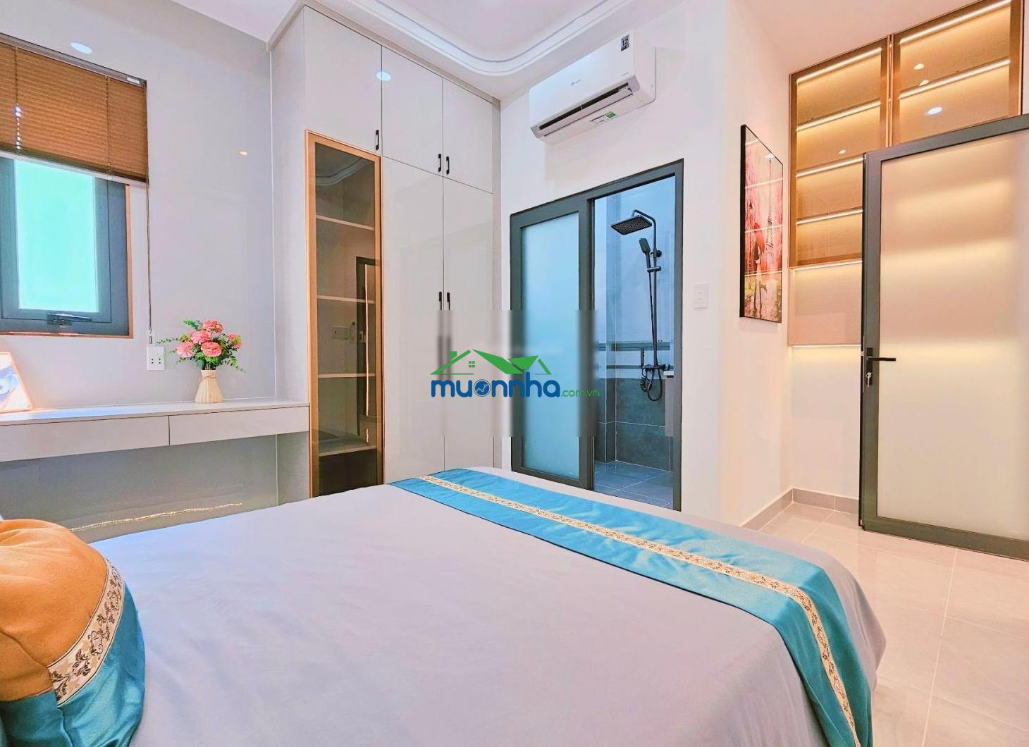 4,3m x 13m - nhà 4 tầng - 4pn - full nội thất - gần chợ xóm mới - lotte - citiland - 4
