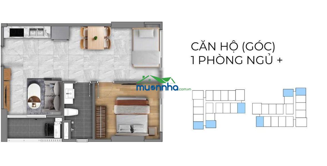 Fenica dĩ an- cần bán căn 1pn+ 48m2 tầng view đẹp, giá chỉ 1ty79