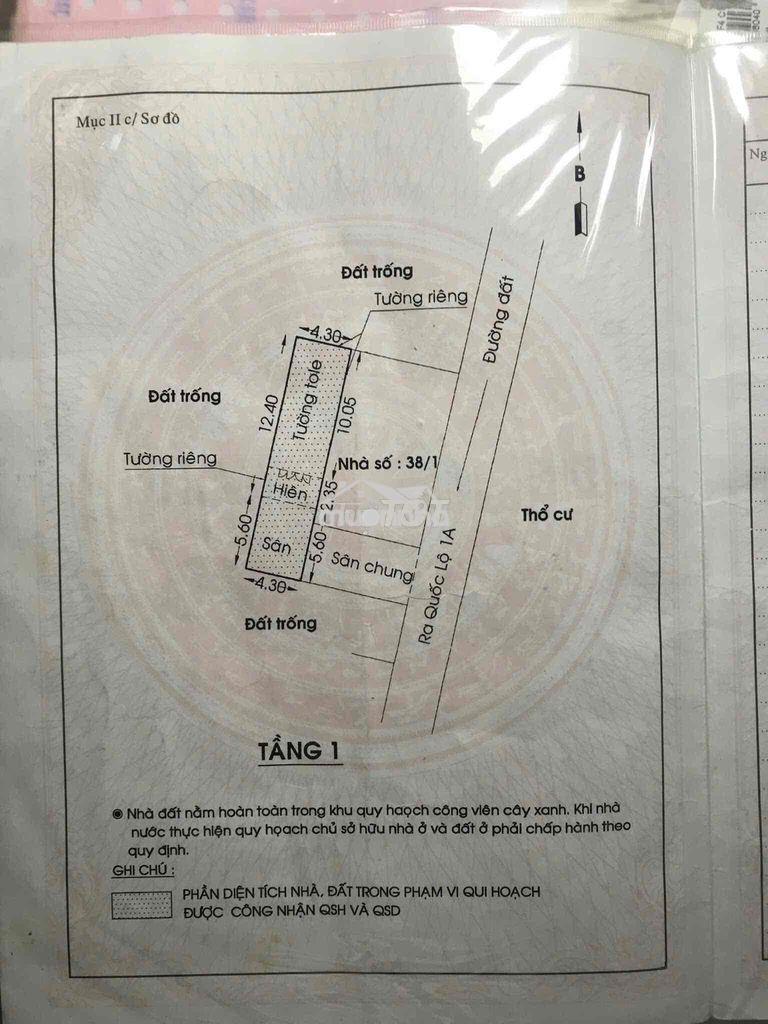 Nhà q12 qh treo, shr 77m2. nhỉnh 2 tỷ.