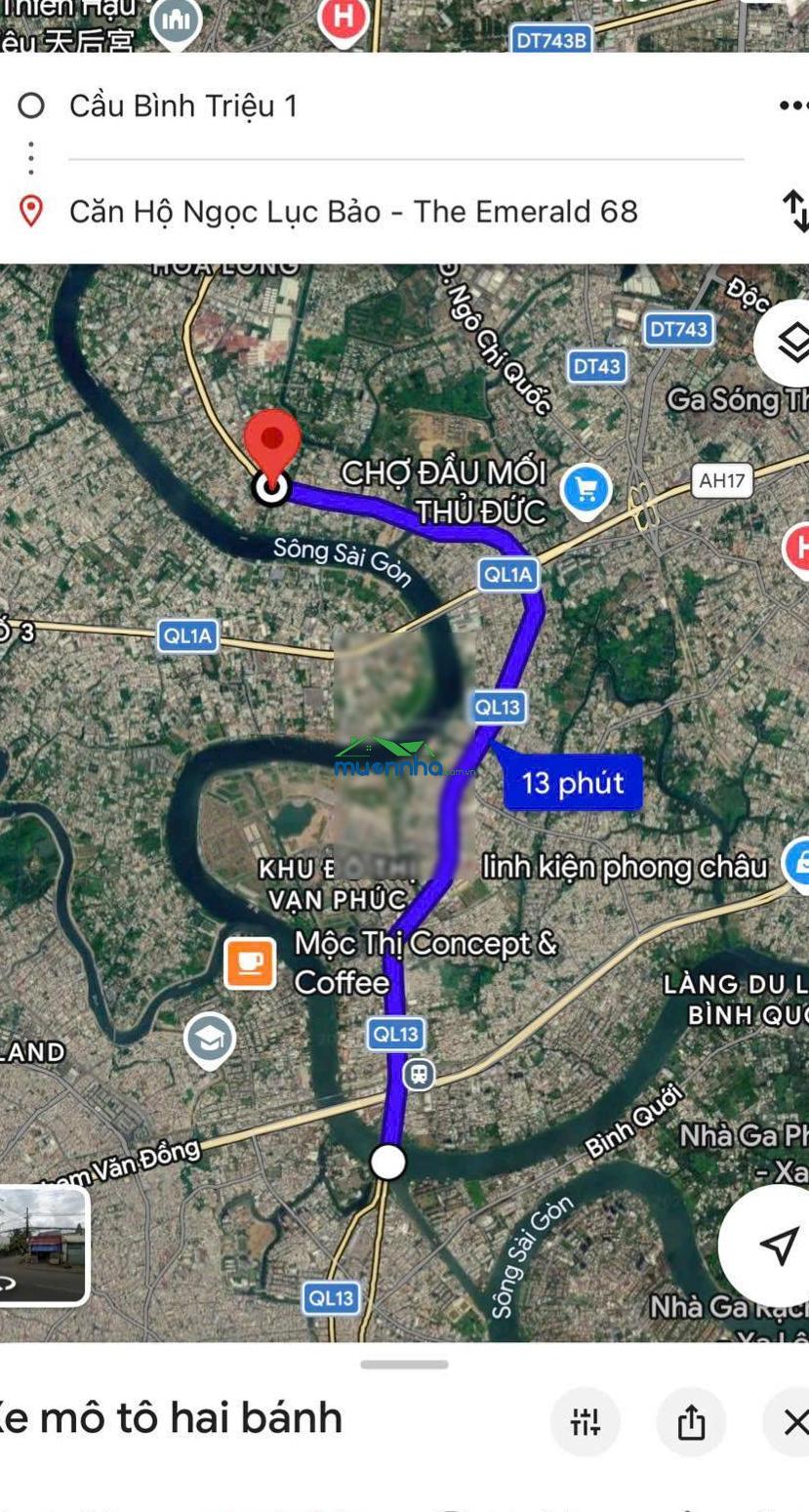 Chỉ 998 triệu sở hữu ngay căn hộ 1pn emerald 68 mặt tiền ql13, cách cầu bình triệu 7,6km - 2