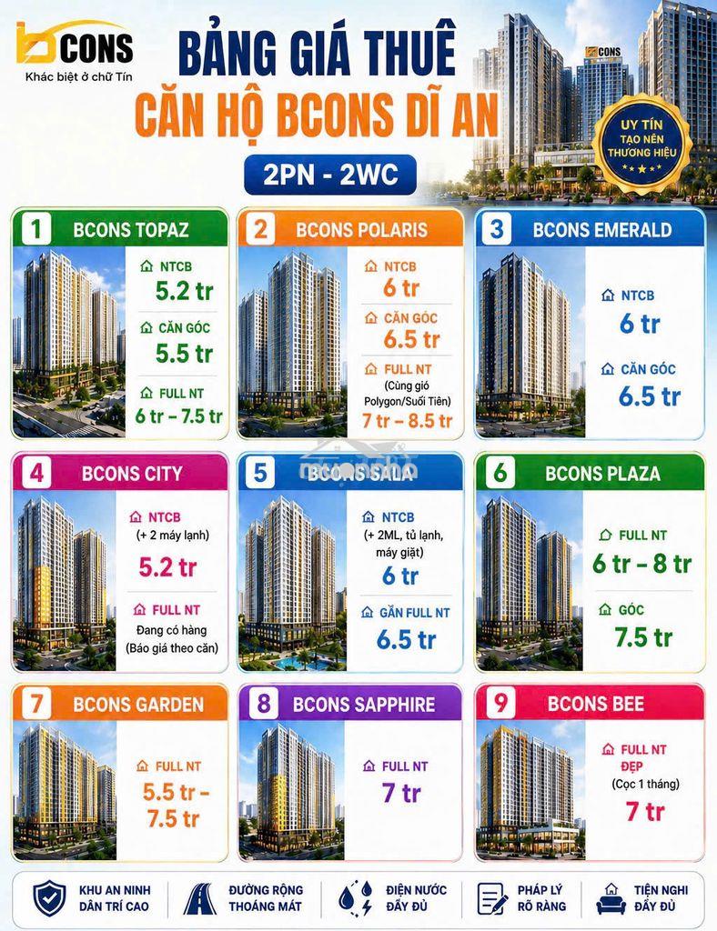 Hỗ trợ tìm thuê!!! chỉ từ 5tr tại bcons dĩ an ngay làng đại học