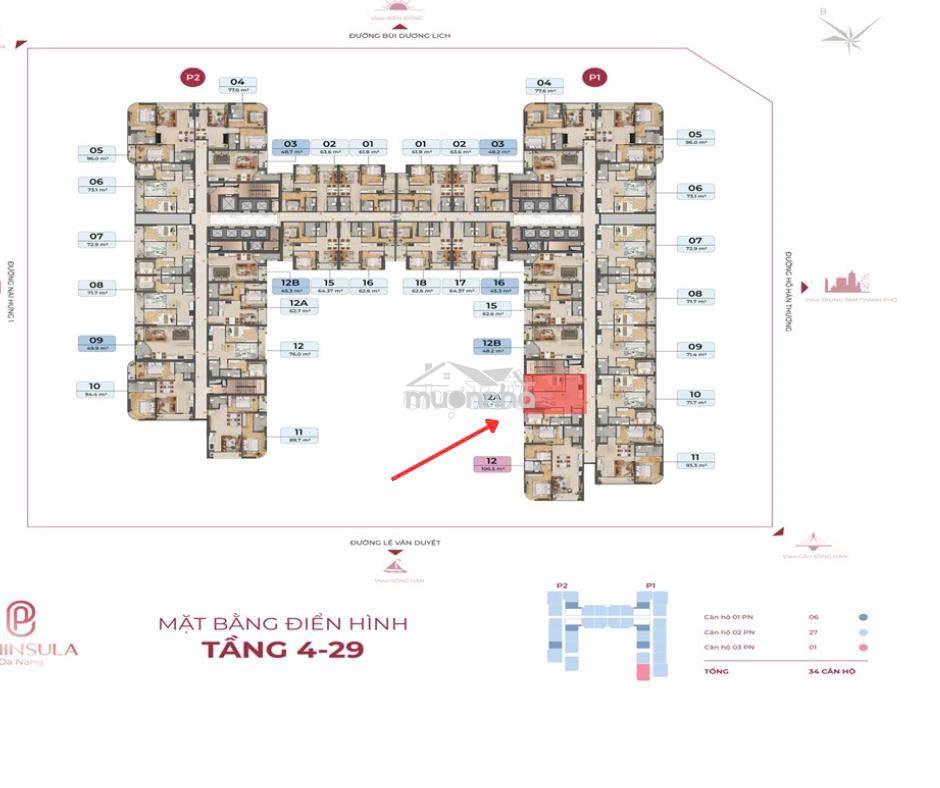 Bán căn cuối cùng 2pn p1.12 65tr/m2 sơn trà view vịnh đà nẵng giá tốt - 4