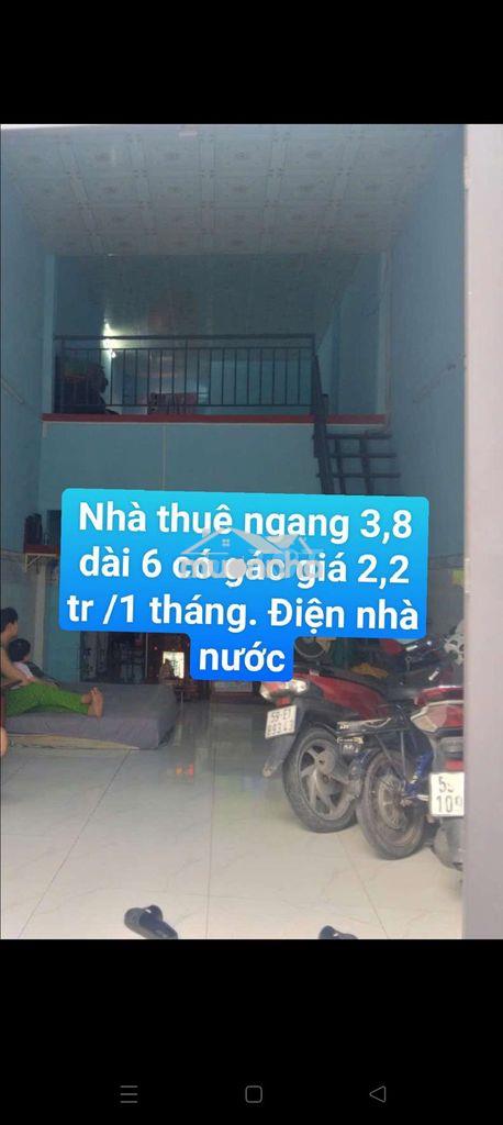 Nhà thuê 3,8 *6 có gác giá 2 tr đường lê thị ngay ấp 1 vĩnh lộc a