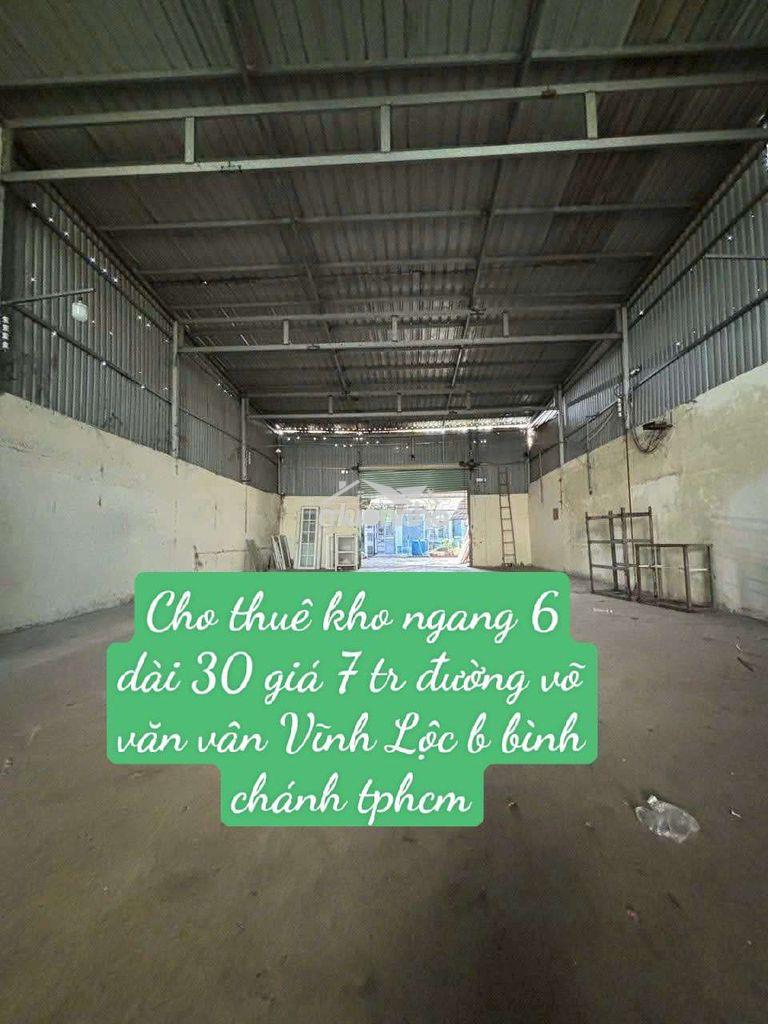 Kho thuê 6*30 ấp 3 đường võ văn vân vĩnh lộc b. bình chánh
