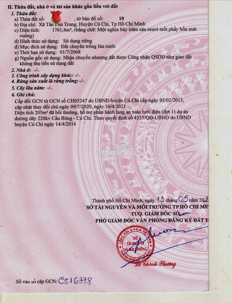 🌱 Bán đất nông nghiệp tân phú trung – củ chi