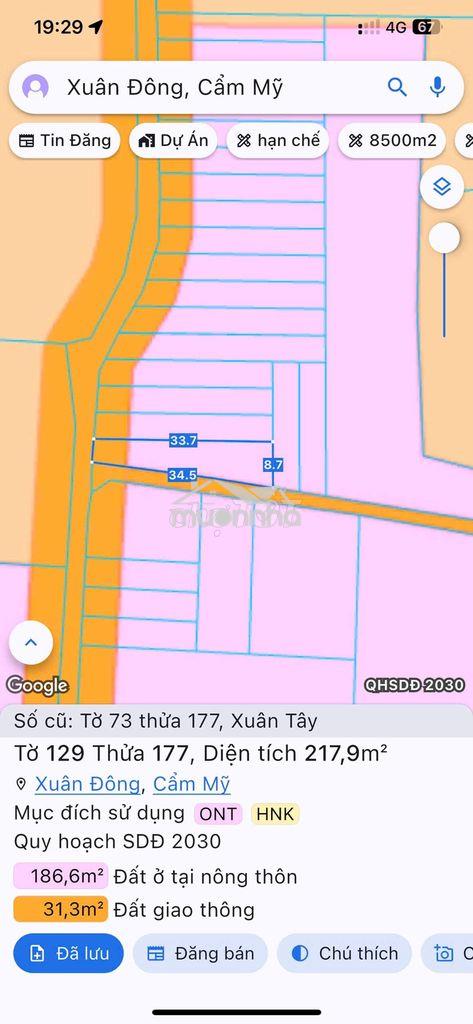 Bán lô đất 2 mặt tiền tại xuân đông, đồng nai