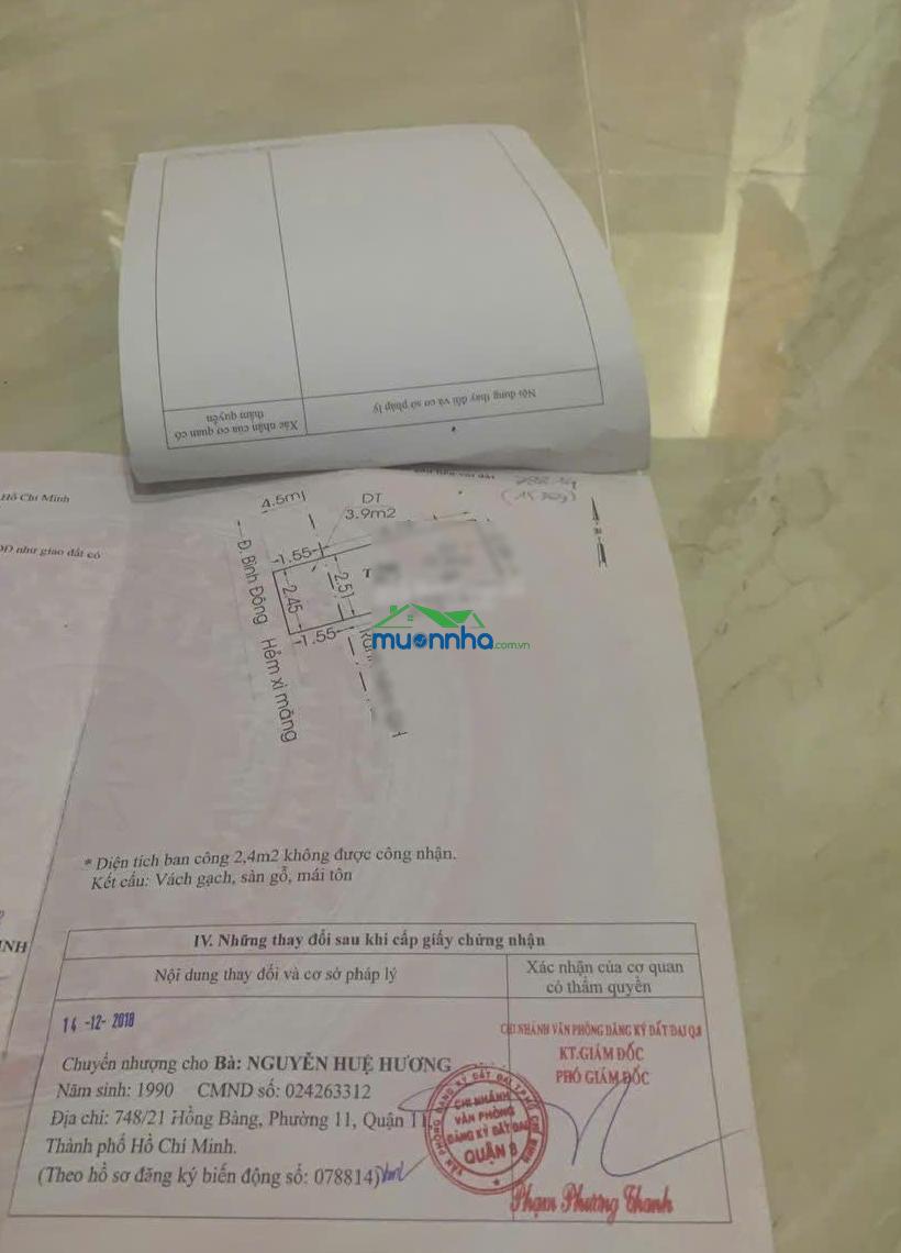 Cần bán nhà hẻm bình đông phường phú định (p14 - quận 8 củ) - 2