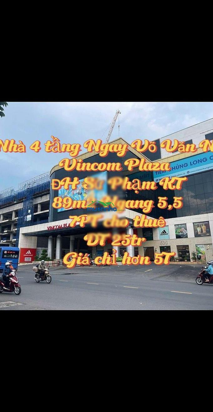 Chdv ngay võ văn ngân, vincom, đh kỹ thuật công nghệ ,bình thọ cũ, hxh 4 lầu 89m2 ngang 5,5 7pt, 5t - Ảnh 2