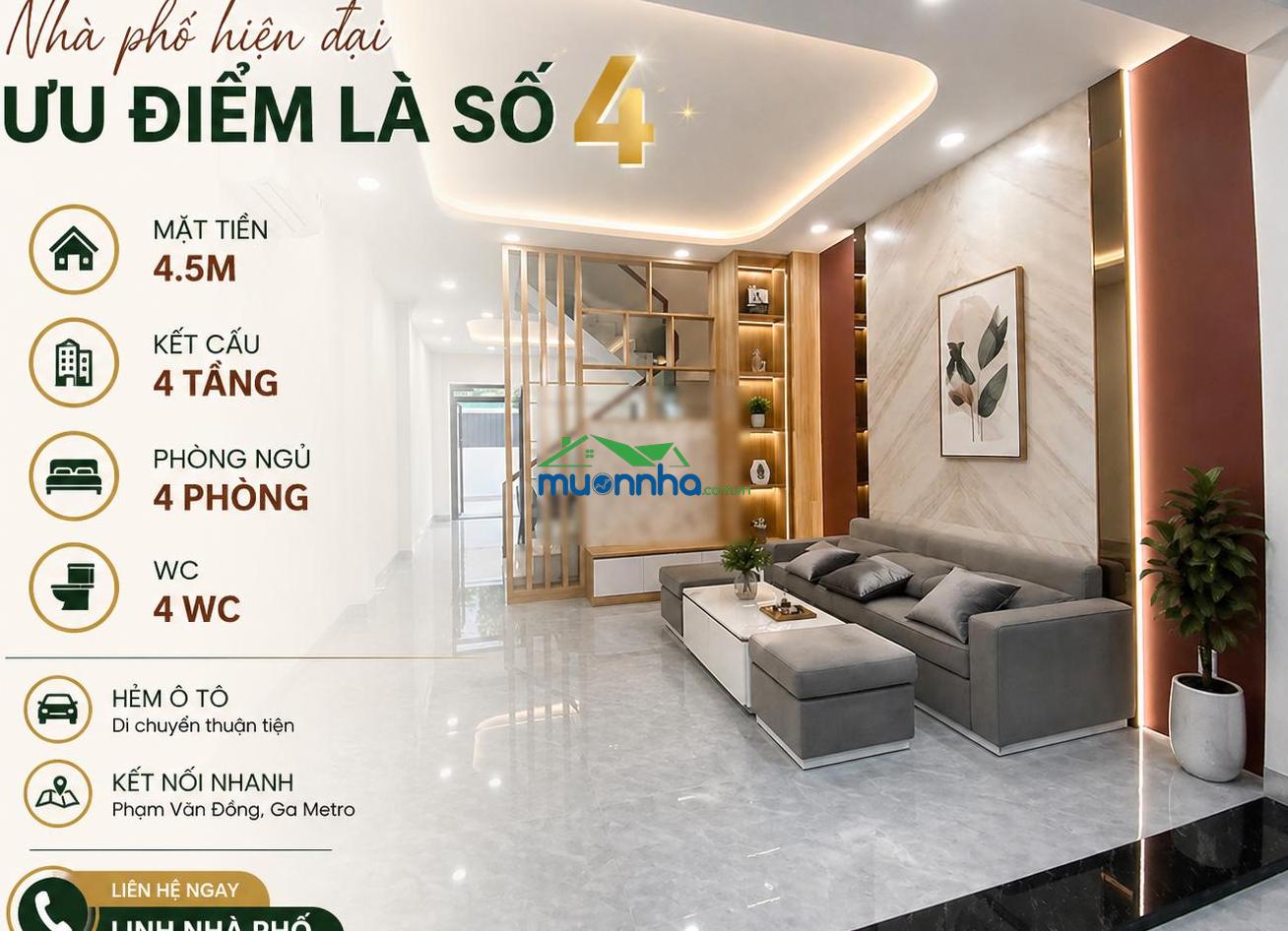 Bán nhà 4 tầng hẻm ô tô đường số 2, trường thọ - 78,7m2, ngang 4,5m - giá 8,2 tỷ - Ảnh 3