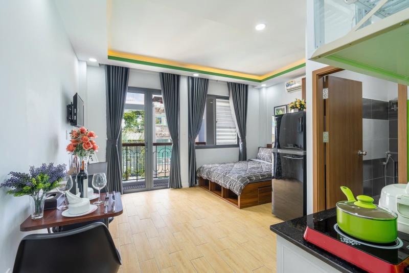 Cho thuê căn hộ đinh bộ lĩnh – phòng rộng, ban công gần đh ngoại thương, bình thạnh