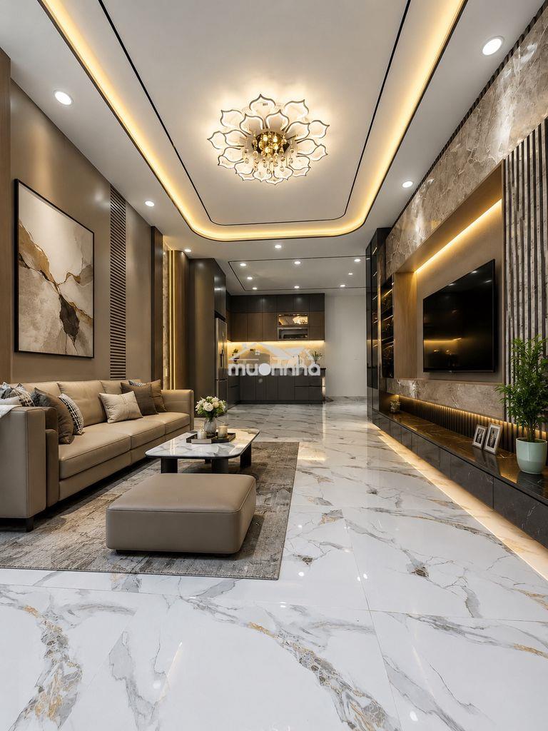 Bán nhà mới 3 tầng 3 phòng ngủ, ngang 5m, 2 ôtô đỗ cổng huỳnh tấn phát