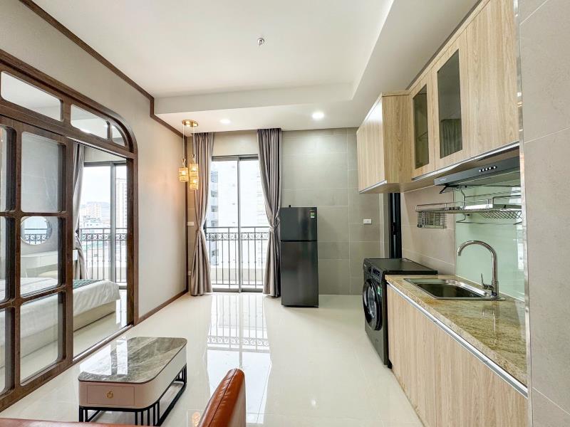 Căn hộ 1pn ban công tách bếp đi bộ tới đại học hutech, ngoại thương, gtvt, đường d5, nguyễn gia trí, ngã tư hàng xanh