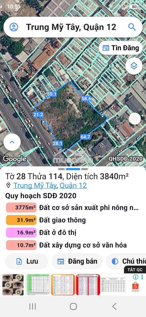 Cho thuê 3840m2 đất mặt tiền ql22 - 3