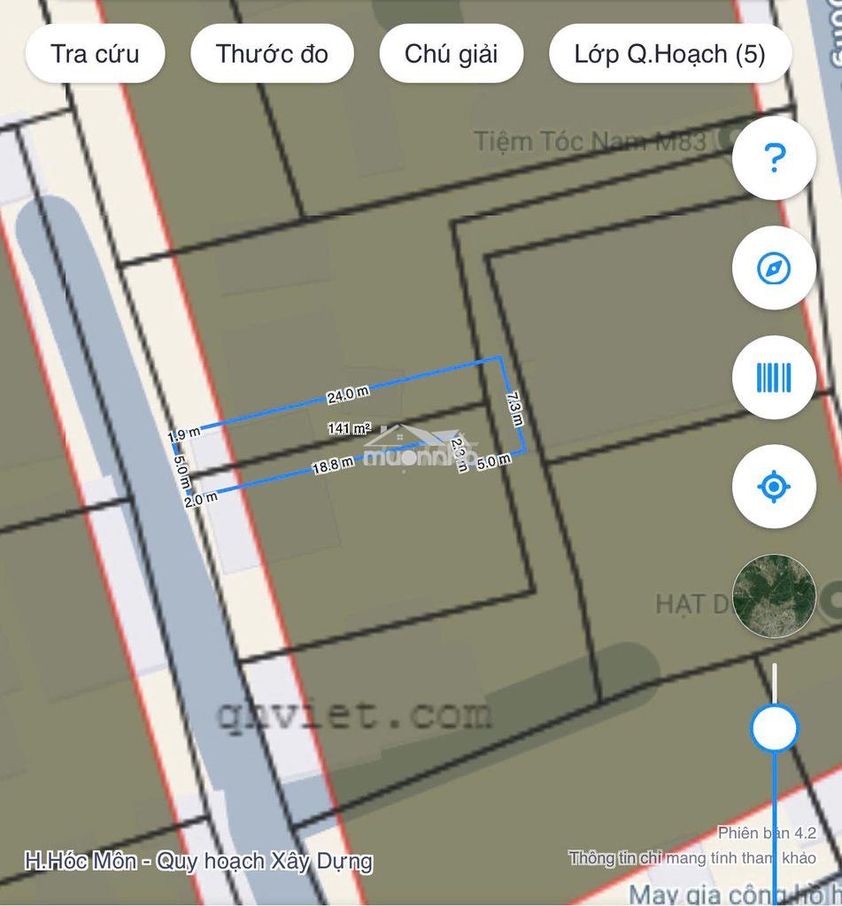Bán lô đất đẹp sau chợ đông thạnh, 141m2 thổ cư, ô tô tới đất, nở hậu. - 4