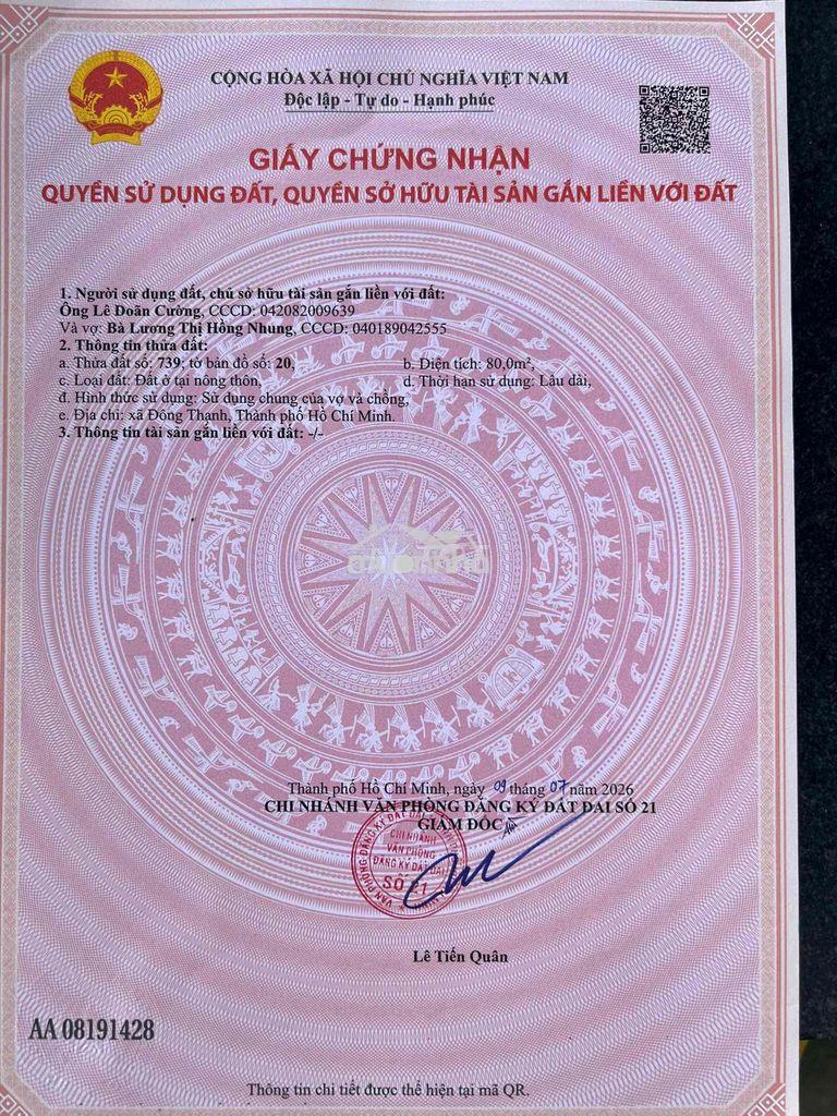 🔥 Đất thổ cư sổ hồng riêng – gần chợ đông thạnh 🔥 - 4
