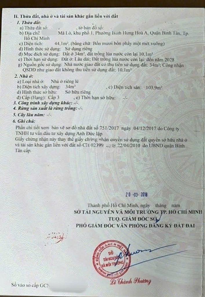 Nhà 45m2 hẻm xe tải, 4 tầng btct, mã lò, tân kỳ tân quý, ko lỗi