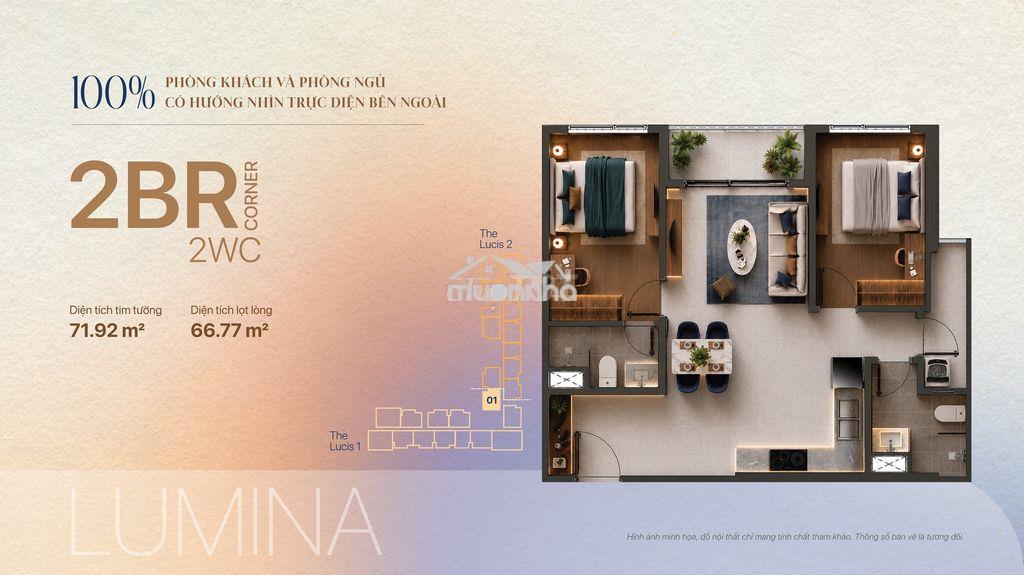 Mở bán đợt 1 căn hộ liền kề pmh giá chỉ 70tr/m2 - 2