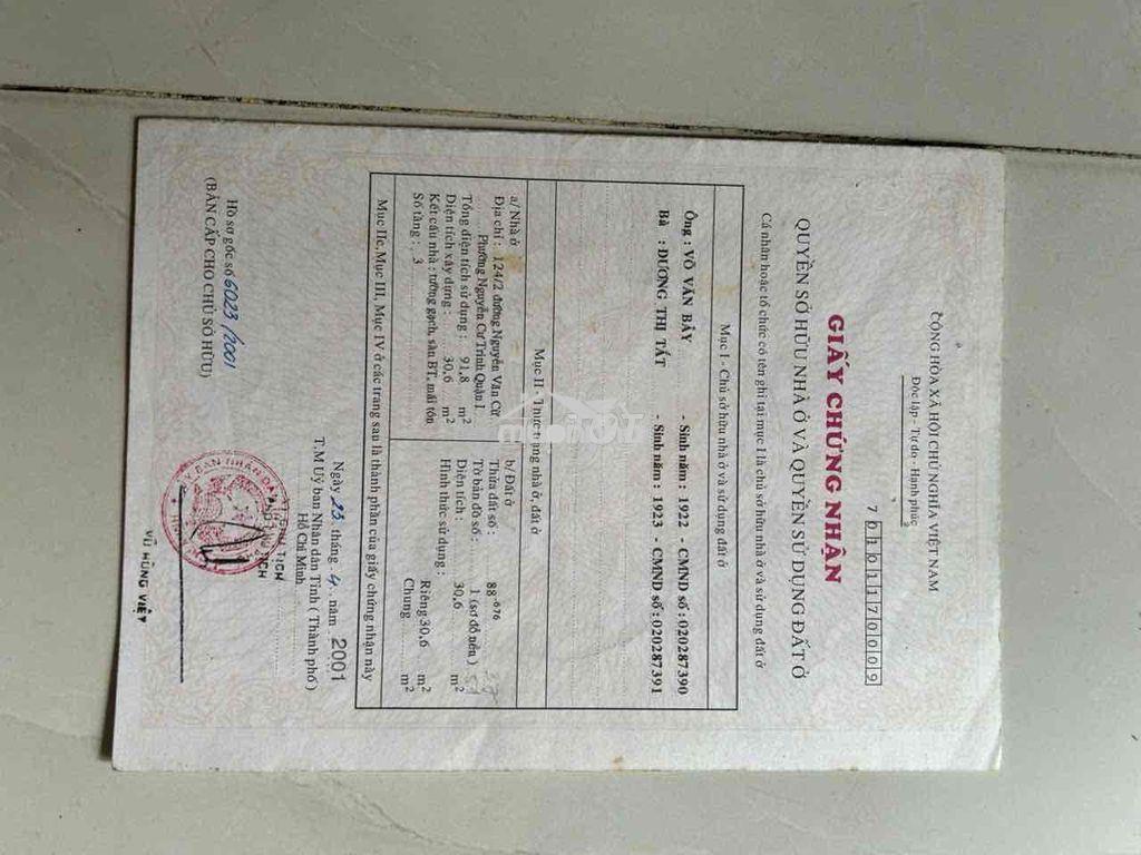 Chính chủ gởi bán nhà q1 6,5 tỷ - 2