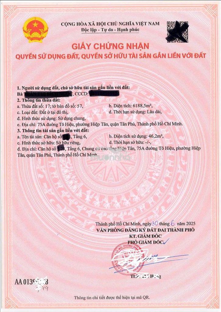 Căn góc - chính chủ cần bán chung cư 8x đầm sen (sổ hồng năm 2025)