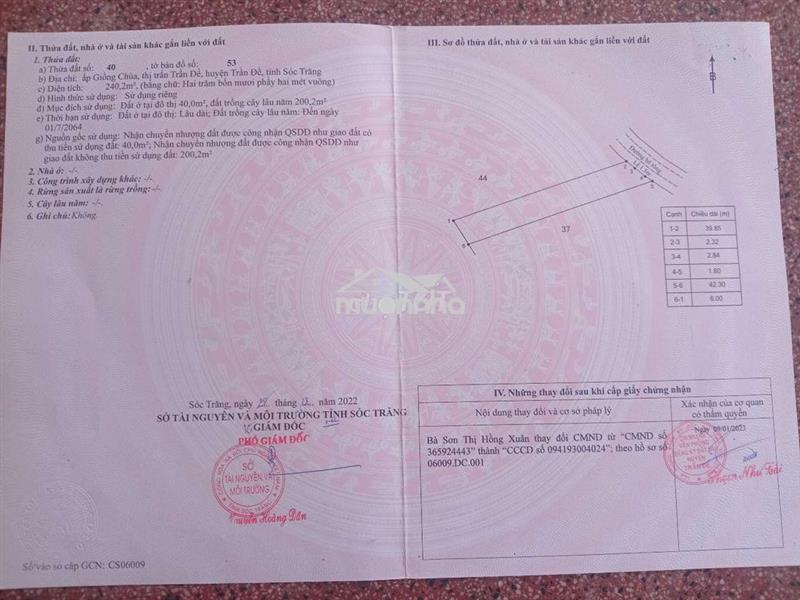 Cần bán 6,96m đất nền thổ cư mặt tiền lộ bê tông trên 3m trung tâm tđ