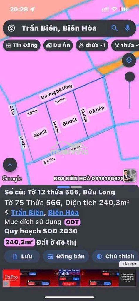 Bán đất phường bửu long giá 1 tỷ 750 - 2