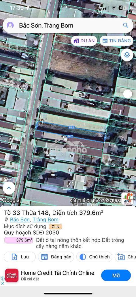 Đất mặt tiền kinh doanh- bắc sơn- trảng bom- đồng nai