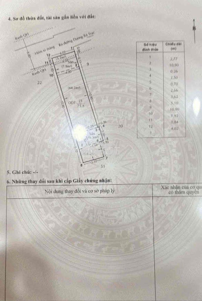 1% ) 28/13 dương bá trạc quan 8, hẻm xe hơi 4m, ngang 4x19m 1 lầu