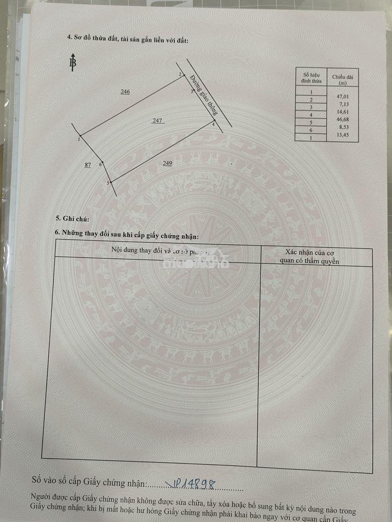 Bán thửa 247 tờ 95 xuân định.xuân lộc.1 tỷ 2 - 2