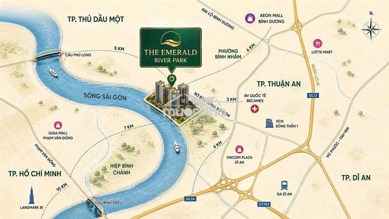 🌊 The emerald river park, căn hộ ven sông sài gòn, chỉ từ 48 triệu/m²