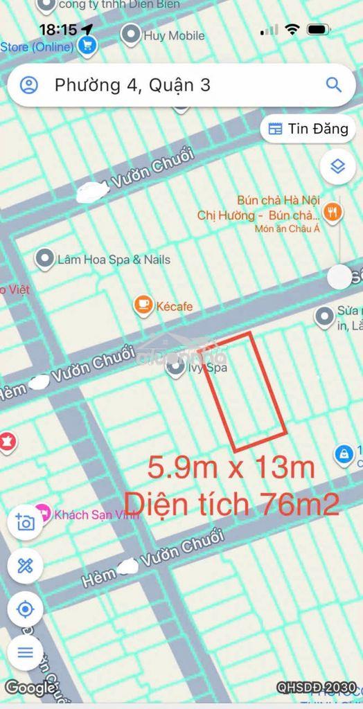 Chính chủ bán hàng hiếm vườn chuối bàn cờ q3 -ngang 5.9m  hẻm 6m ô tô - 2