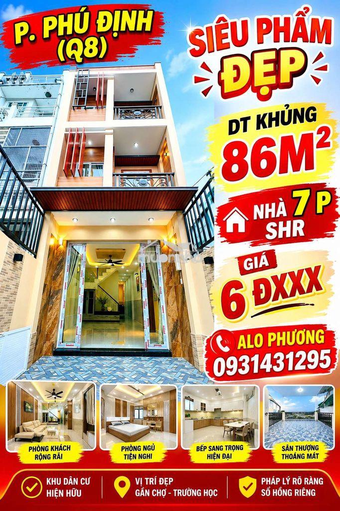 Siêu phẩm đẹp. p phú định . dt 86m2 - Ảnh 2