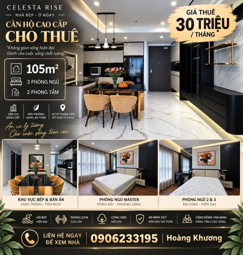Tổng hợp nhiều căn hộ celesta rise, cho thuê gía cực tốt - lh : 0906233195  - 3