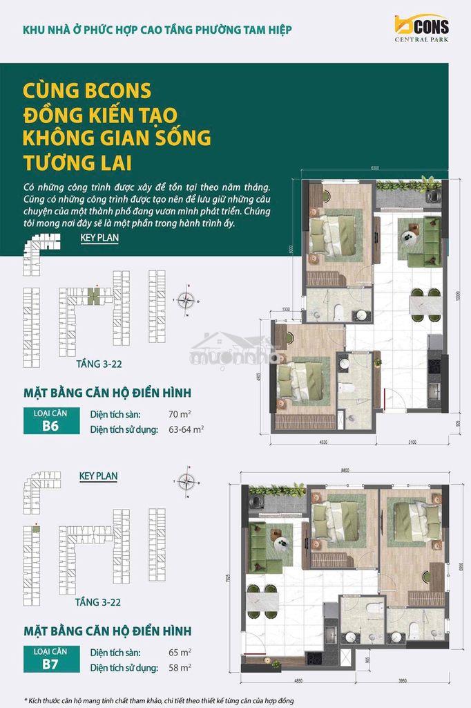 Sơ đồ 9 loại căn 2pn dự án bcons, hỗ trợ tìm căn hộ theo tầng, view. - Ảnh 2