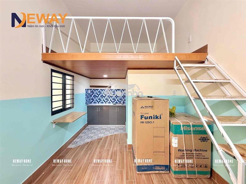 Phòng trọ gác full nội thất mới xây - máy giặt riêng ngay tân phú