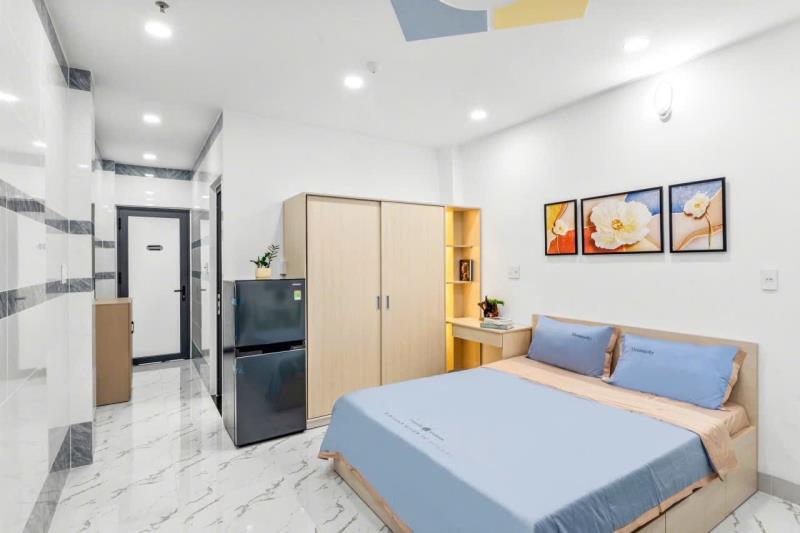 Căn hộ ban công, tách bếp - 45m2 - full nội thất | lê trực, bình thạnh, gần hàng xanh - Ảnh 2