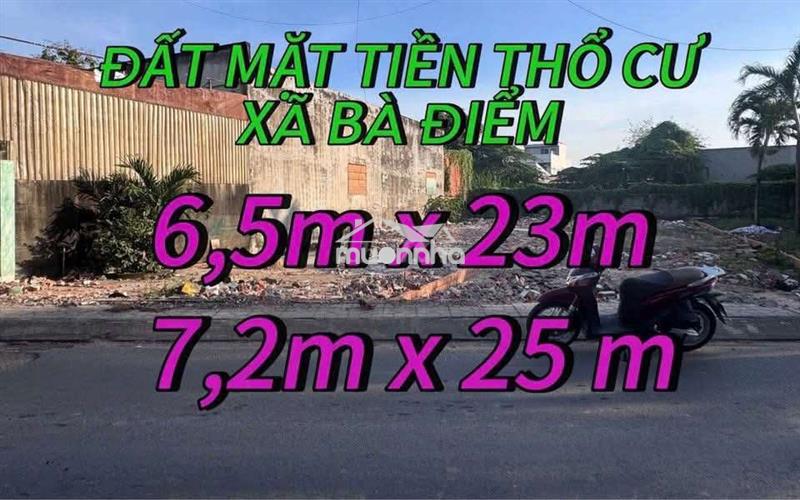 Đất mặt tuền giá rê 6.5 x 24m giá 5.25 tỷ mt đg xtt 4 xã bà điểm