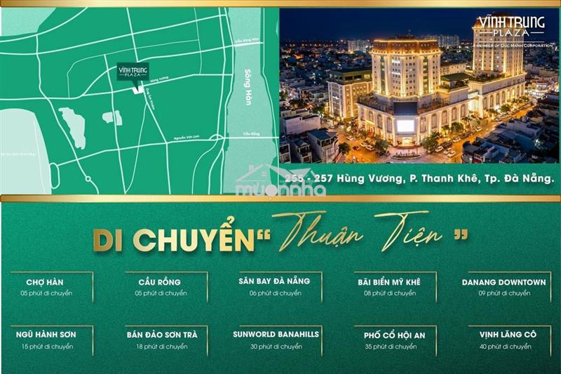 Văn phòng cho thuê tại vĩnh trung plaza- đối diện chợ cồn