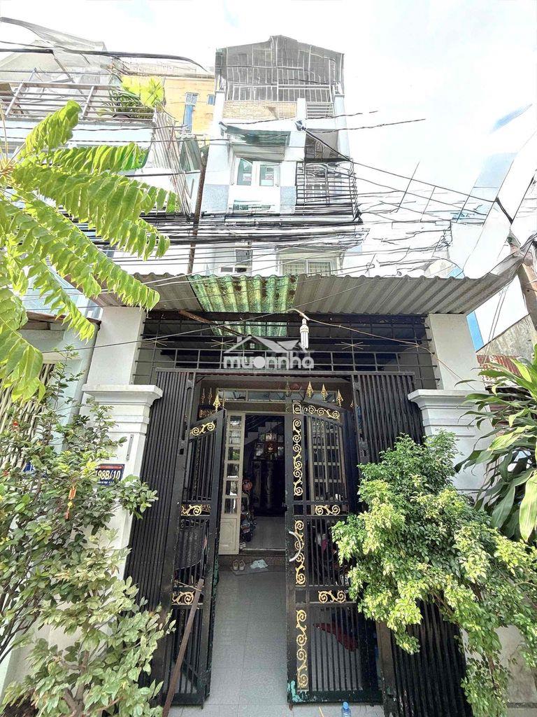 Nhà hẻm 4m, xây 4 tầng, dt đẹp (4x15m), nở hậu, gần mt dương bá trạc