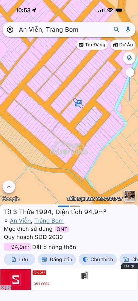 Siêu ngộp kcn giang điền trảng bom đất quy hoạch dân cư bán lỗ 300tr - Ảnh 2