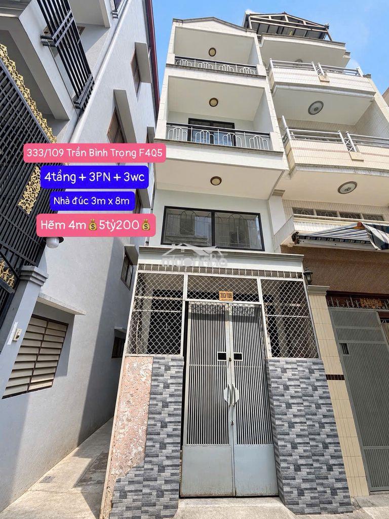 Nhà 3 tầng mới ở ngay trung tâm q5 chỉ 5,2 tỷ thông tin chuẩn 100%