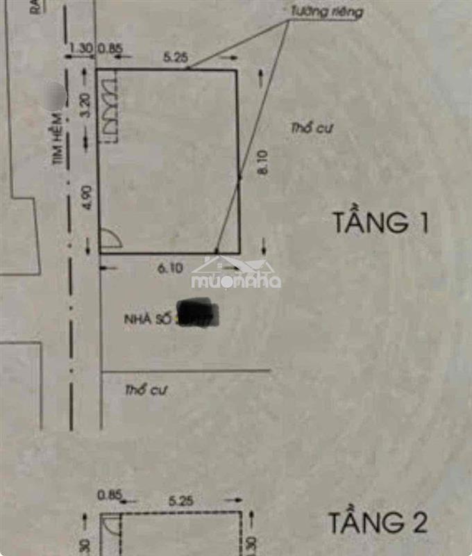 Bề thế 8.1 x 6.1 - 50m2 đất - hẻm thông sơn kỳ - tân sơn nhì