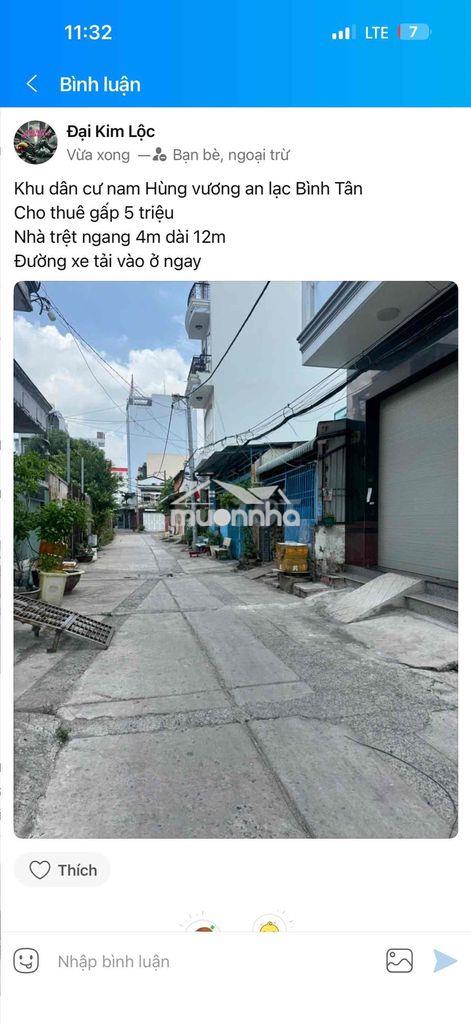 Khu dân cư nam hùng vương an lạc bình tân cho thuê gấp 5 triệu  nhà tr - 3