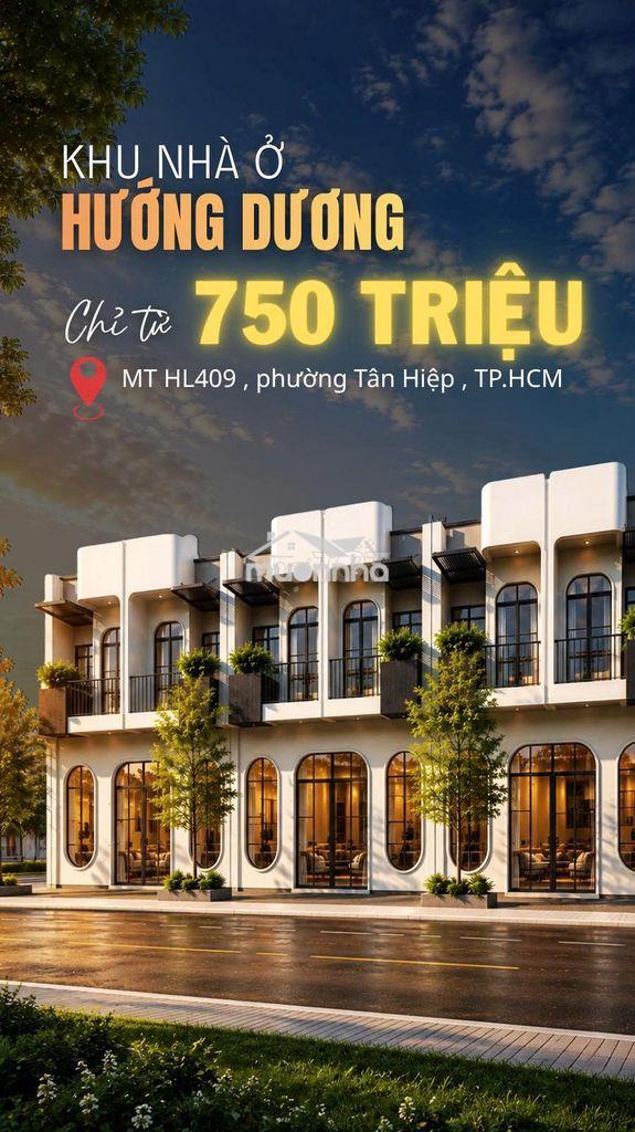 🏡 Trả trước 750 triệu – sở hữu nhà hướng dương 1 trệt 1 lầu