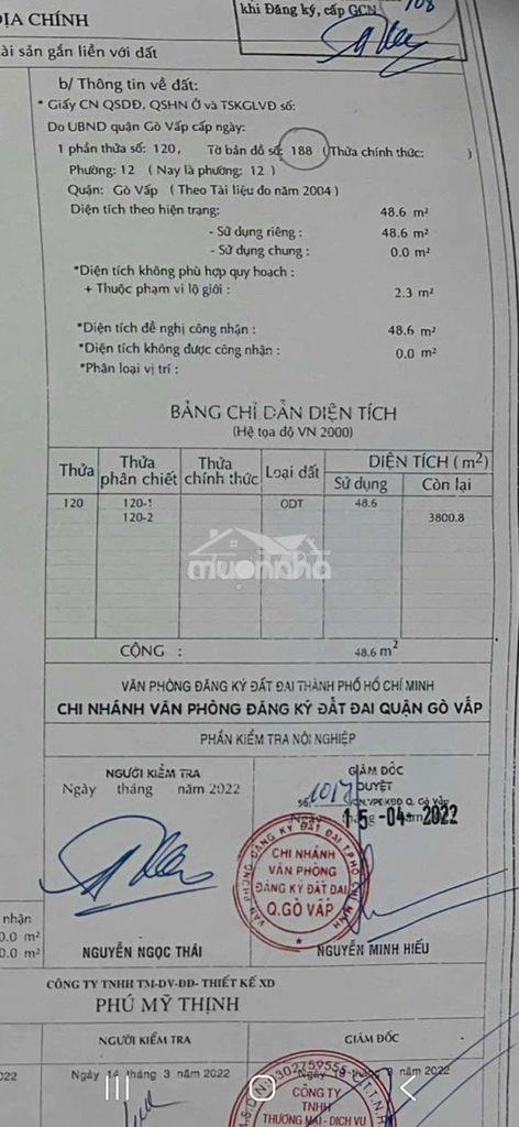 Bán căn nhà govap sổ kê kai 99 - 4