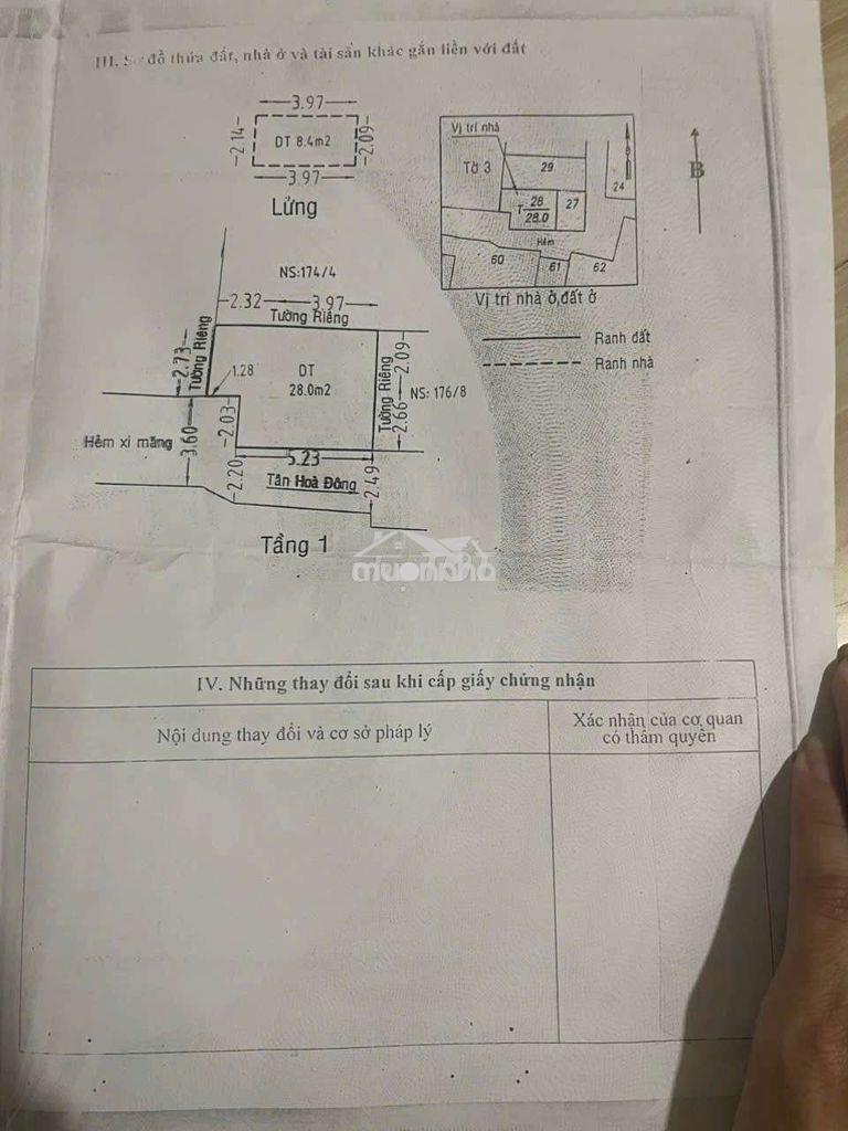 Ngang 6m2 dài 5m 1 trệt 1 lầu hẻm thông 3m cách mt 30m - Ảnh 2