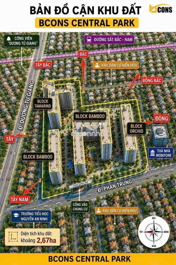 Bcons central park – mặt tiền phan trung chỉ 130 triệu