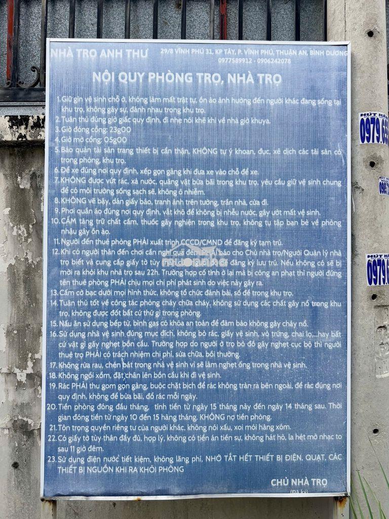Cho thuê nhà trọ anh thư – vĩnh phú, thuận an - Ảnh 4