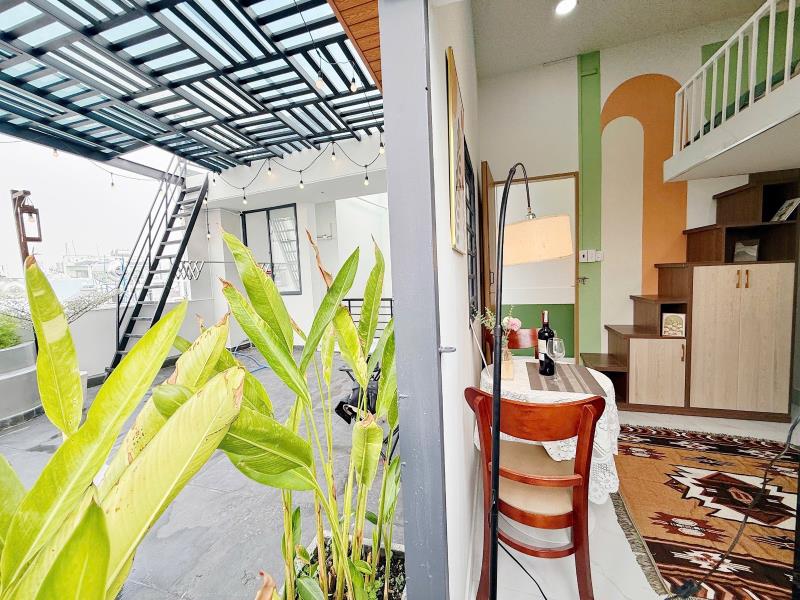 Studio tách bếp 30m2 full nt tone gỗ có tại phú mỹ - Ảnh 2